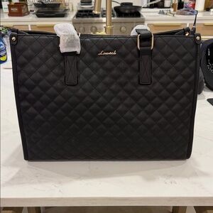 Black Quilted Tote Bag - Great for Work!